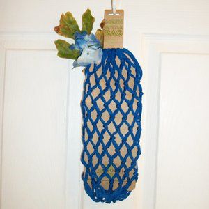 OENOPHILIA NWT Greenophile Mesh Wine Bottle Bag Carry Tote Royal Blue